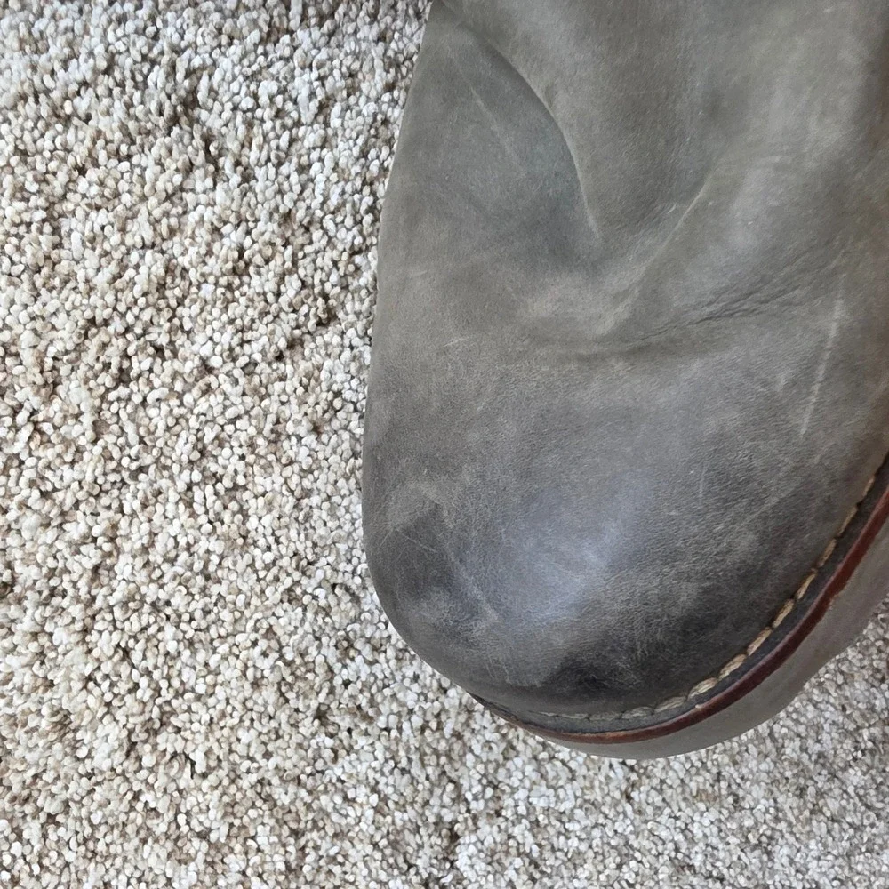 UGG Hannen Men 12 Waterproof Gray Leather Sheepskin Vibram Pull On Boots 1001594